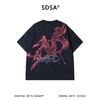 26T78SDSA男装2026新款做旧水洗短袖T恤红焰刺绣设计感宽松圆领上衣 商品缩略图5