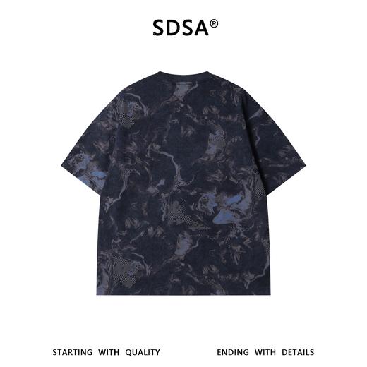 26T59SDSA男装2026新款美式复古满印t恤重磅棉宽松几何拼接设计感短袖 商品图4