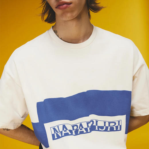 Napapijri 中性 Martine Rose联名 字母徽标印花棉质圆领短袖T恤 白色 NP0A4HATN1A1 商品图2