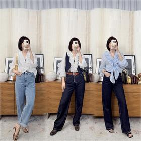 【贝拉推荐】定格时刻 直筒牛仔裤 汉麻混纺双版本牛仔 软弹与挺括一次满足 天然YI菌 抗紫外线 会呼吸的牛仔