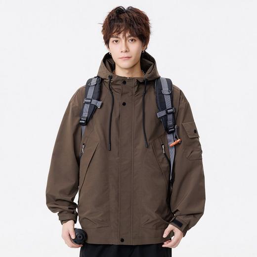 【DSL】大依优型大码男装春秋休闲夹克连帽商务运动长袖外套加大码上衣 商品图1