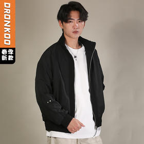 DRONKOO 2026 立领领子前襟针织压边钉扣装饰中厚夹克