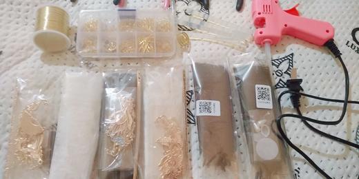 古风羽毛扇材料包 可当发簪仙气羽毛发饰新中式汉服发鬓配饰G209 商品图4