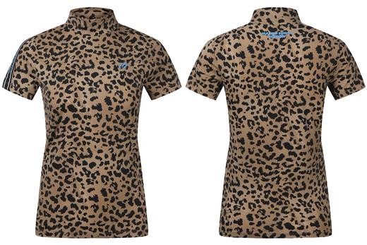 兔耳朵🐰家新款女士冰感印花立领短袖小衫来啦！YD❗️豹纹印花兼具独特的辨识度，注重细节与细节工艺，不用多赘述，就是很时髦好看，夏季这种超级百搭的衣服hin时髦！ 商品图1