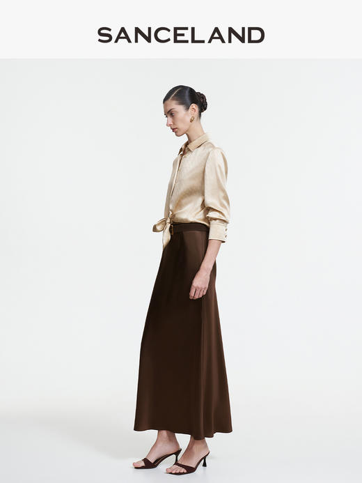 三石一澜SANCELAND桑蚕丝桑波缎衬衣SK11101021 商品图3