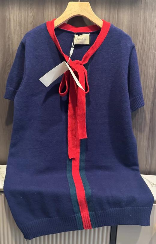 F022758春夏新款撞色蝴蝶结系带polo连衣裙 商品图10