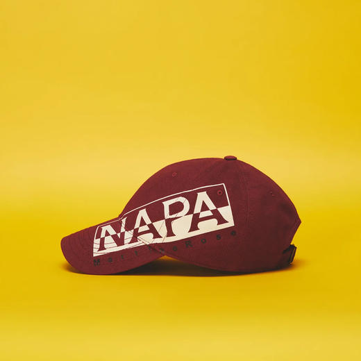 Napapijri 中性字母徽标印花棉质棒球帽 酒红色 NP0A4H9IR1E1 商品图2