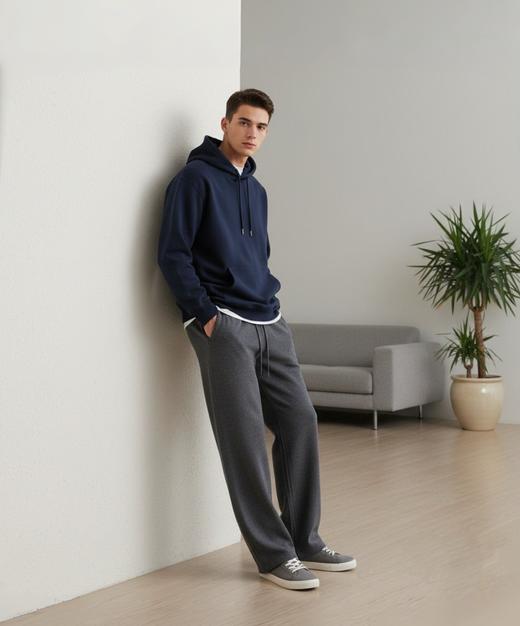 【智感连帽卫衣】400g男士2026春新品连帽套头卫衣套装上衣松弛老钱风减压无龄款 商品图1