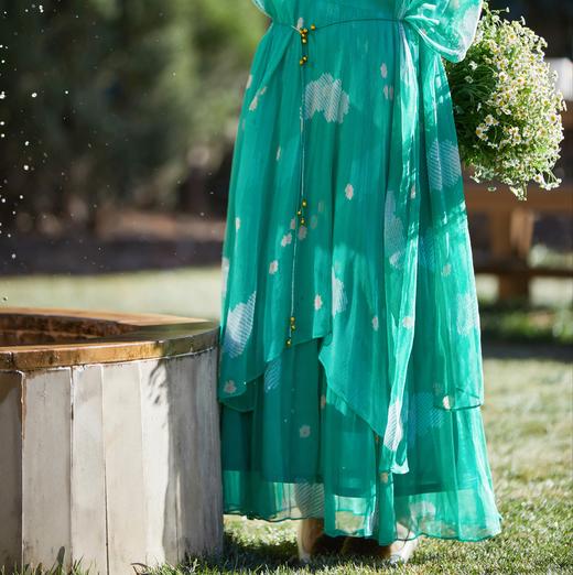 【林栖设计小店】浮云逸然|桑蚕丝鱼子缬印花优雅百搭多色2026夏新款宽松半身裙1962020 商品图12