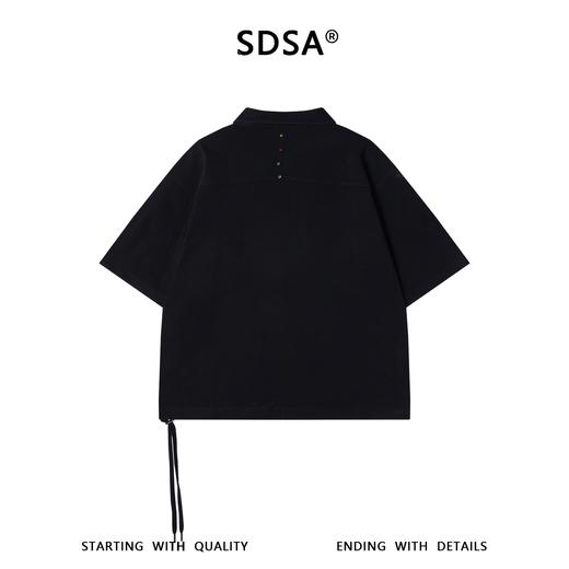 SDSA男装2026新款潮牌短袖polo衫男女同款宽松落肩抽绳下摆半袖 商品图4