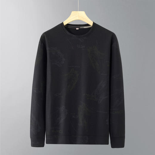 【DSK】大依优型大码男装春季印花卫衣百搭潮流休闲长袖T恤打底衫 商品图1