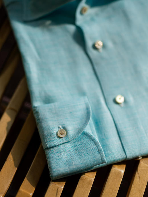 Avino 水绿色亚麻衬衫 商品图3