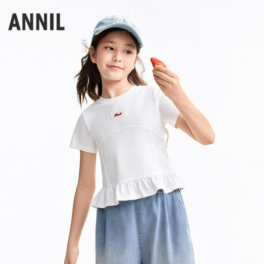 女童圆领短袖针织衫夏季新款安奈儿童装EG621671 商品图1
