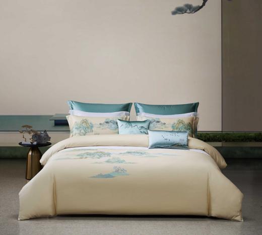 梦洁MENDALE精梳棉数码大版印花四件套：江山永固1010103568/1010103569 商品图0