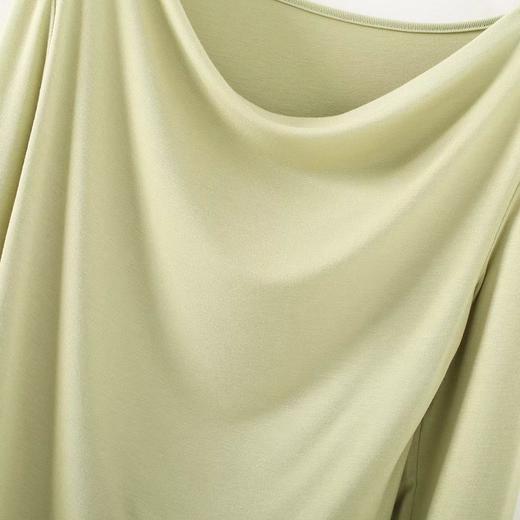 F022728春季新款荡领T恤休闲长袖修身飘带上衣 商品图12