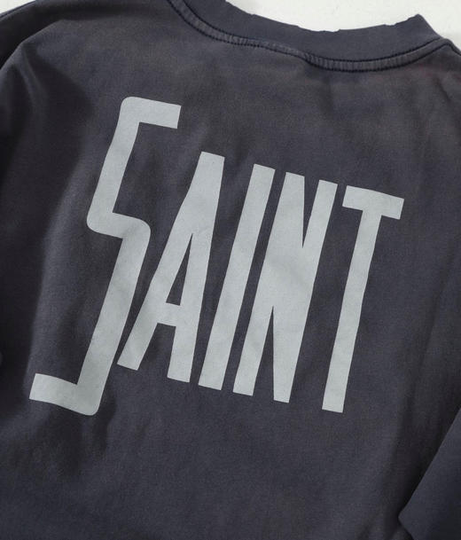 点此购买 Saint Mx6迪士尼联名魔法米奇重磅水洗破坏做旧高街长袖卫衣 md 340964 商品图11