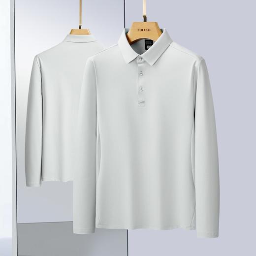 【DZP】大依优型大码男装长袖POLO衫商务休闲翻领免烫T恤上衣胖子300斤 商品图2