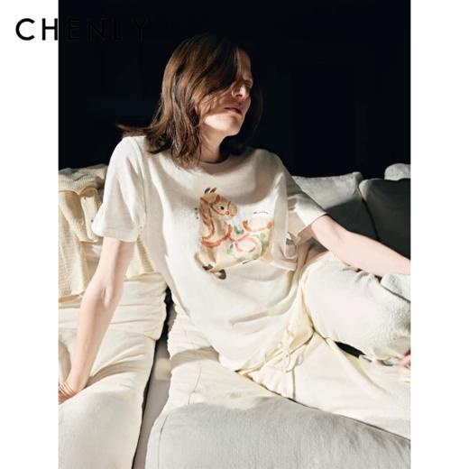 尘衣｜26SS东方彩陶本命五花马印花短袖 商品图0