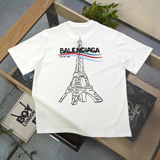 F022736联名百事艾菲尔铁塔字母图案logo印花休闲情侣圆领短袖T恤 商品图1