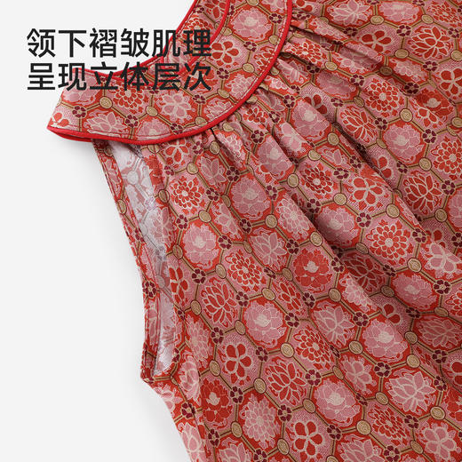 【高定系列】英氏儿童裙子女童夏季薄款背心裙红色桑蚕丝公主裙 商品图3