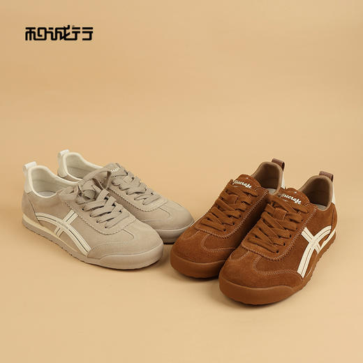 和诚行2026春季新款舒适百搭翻毛真皮复古德训男式休闲鞋0551273 商品图3