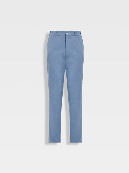 callisto蓝灰色绵羊毛西裤 商品图0