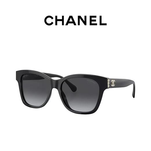 【礼盒款】Chanel 香奈儿墨镜 珍珠双C太阳镜 黑框  CH5482   香港直邮 商品图1