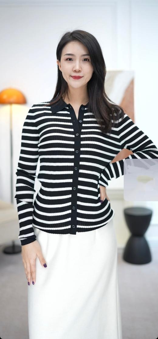 轻氧衫|法式修身翻领针织衫 商品图0