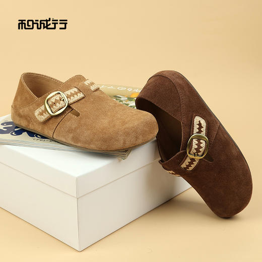 和诚行2026春季新款复古纯色户外休闲百搭勃肯鞋2150003 商品图2