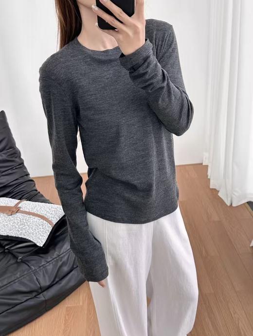 纯元！ 100%美利奴羊毛圆领针织衫 商品图9