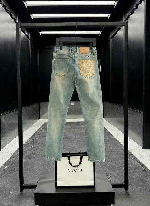 F022772士水洗休闲柔软舒适修身款牛仔裤长裤 商品图1