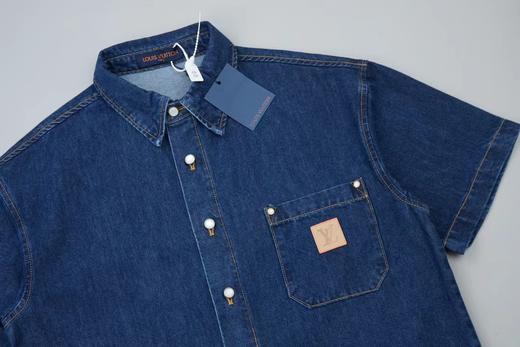 F022734早春新款后背植绒地球牛仔马甲衬衫 商品图6