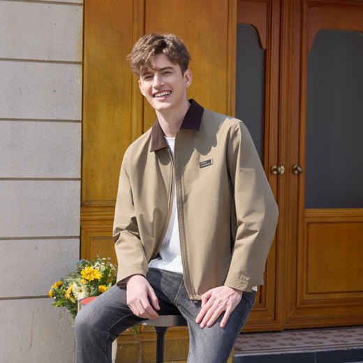 半身缘男装 春季休闲舒适百搭巴恩风夹克外套261112U01310223 商品图4