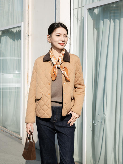 【针织棉服外套】25年秋冬新品女士100%羊毛针织面料外套 商品图1