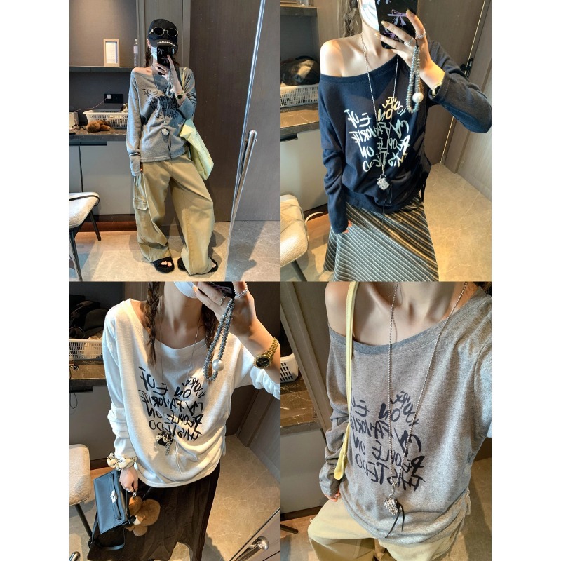 【GZ】无忧购春季新款慵懒高级感女士斜肩百塔T8326#（截单后3-5天发货）