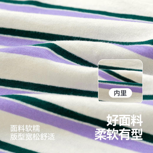【纯棉】嘟嘟家男童T恤纯棉宝宝短袖上衣女童条纹衣服儿童童装aT6BTX221 商品图3