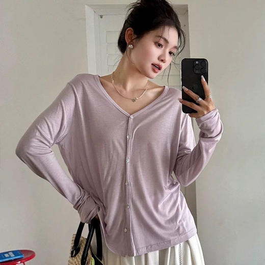 澄鱼生活天丝清风开衫 丝滑柔软的触感上身超显气质 商品图2