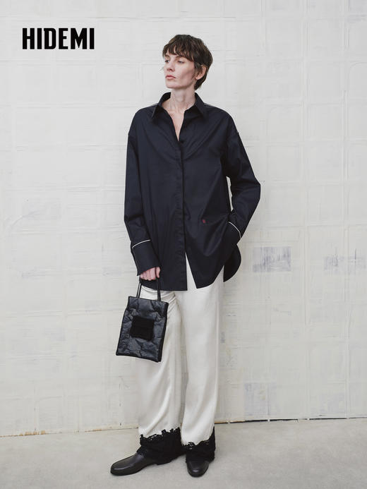 HIDEMI BookBag系列设计感极简羊皮纯色磁吸扣休闲手拎包 商品图6