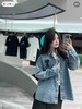 一店k （客供水洗牛仔面料！）一上身就爱爆了！牛仔控的新宠！做旧的牛仔蓝 复古又有腔调！随随便便一个下衣失踪就很好看！谁穿谁好看 真的很难不爱！明星同款 早春情侣牛仔蓝爱心衬衫外套 商品缩略图7