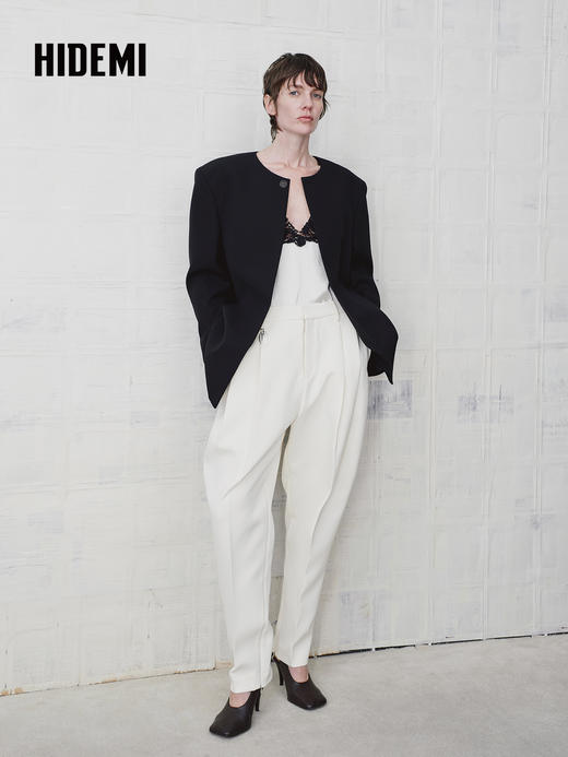 HIDEMI 经典慵懒风松弛感锥形裤萝卜裤西装裤长裤 商品图3