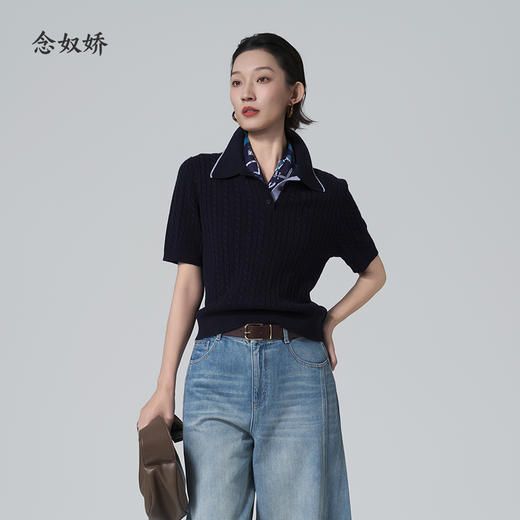 【商场同款】CNK6358 “ 双色绞花POLO毛衫 ” 软糯轻奢 穿不腻的毛衫 10年不过时 商品图8