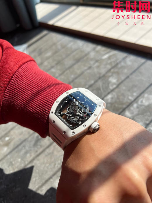 NEW理查德米勒RM055新升级V5版 理查米尔RM55 白陶瓷 男士腕表 升级一体机芯版本 原装一体双发条盒一体机芯 品质更加稳定 商品图6