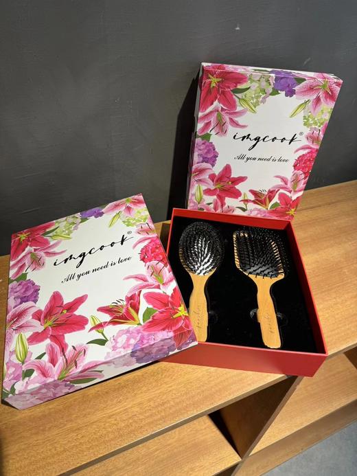 F022795按摩头皮蓬松发根气囊按摩梳天然猪鬃梳梳子套装 商品图1