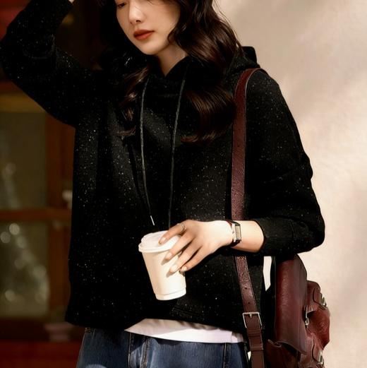 LONGNFAIR·银河细闪连帽卫衣裤系列，细闪光毛呢面料，自带闪耀星河的运动风单品【3-7天发货，周末顺延】 商品图4