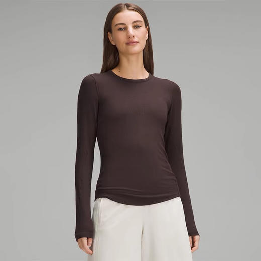 Lulu宝藏基础款显瘦打底螺纹T 商品图1