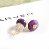 【天然正品】AU750黄金镶天然皇家紫色圆形舒俱来耳钉230126NJM27 商品缩略图4
