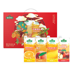 版纳雨林NFC果汁1L*4（橙混合果汁+桃汁+芒果混合果汁+鲜榨苹果汁）