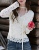 F022729春季新款修身长袖短款打底蕾丝衫小衫 商品缩略图3