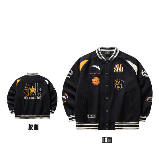 安踏美式高街棒球服夹克男士新款字母刺绣撞色休闲外套152611738 商品图4