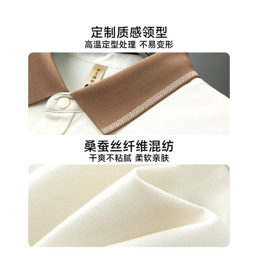 【桑蚕丝亚麻】【DG】大依优型大码男装夏季翻领POLO衫短袖上衣商务宽松休闲弹力T恤300斤 商品图3